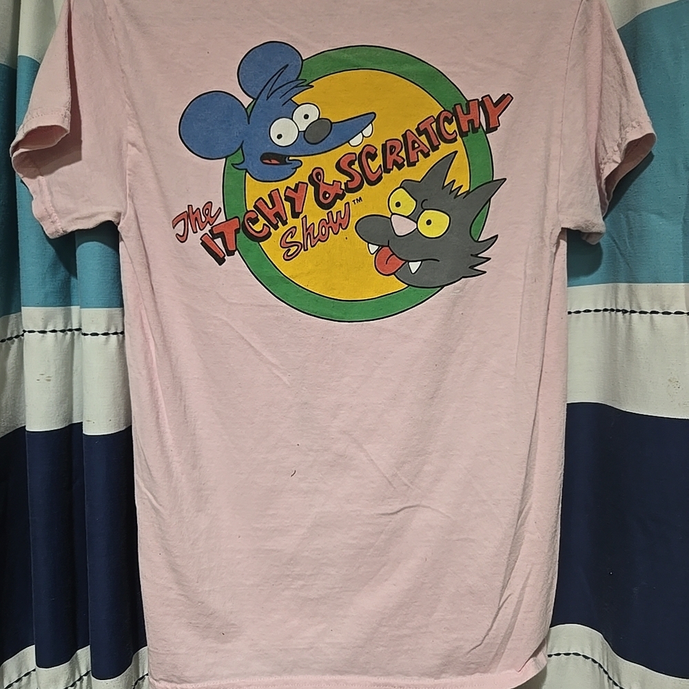 The Itchy & Scratchy Show Pink T-Shirt